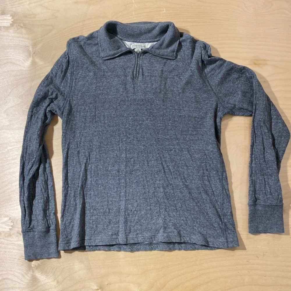 J. Crew Charcoal Long Sleeve Three Quarter Zip Sweater Medium (OP)